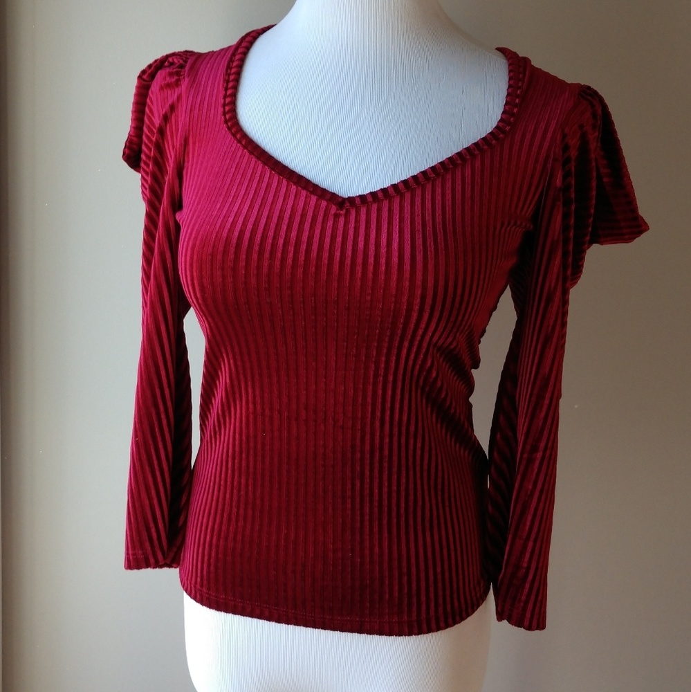 Wine Red Blouse - Picture 13 of 15